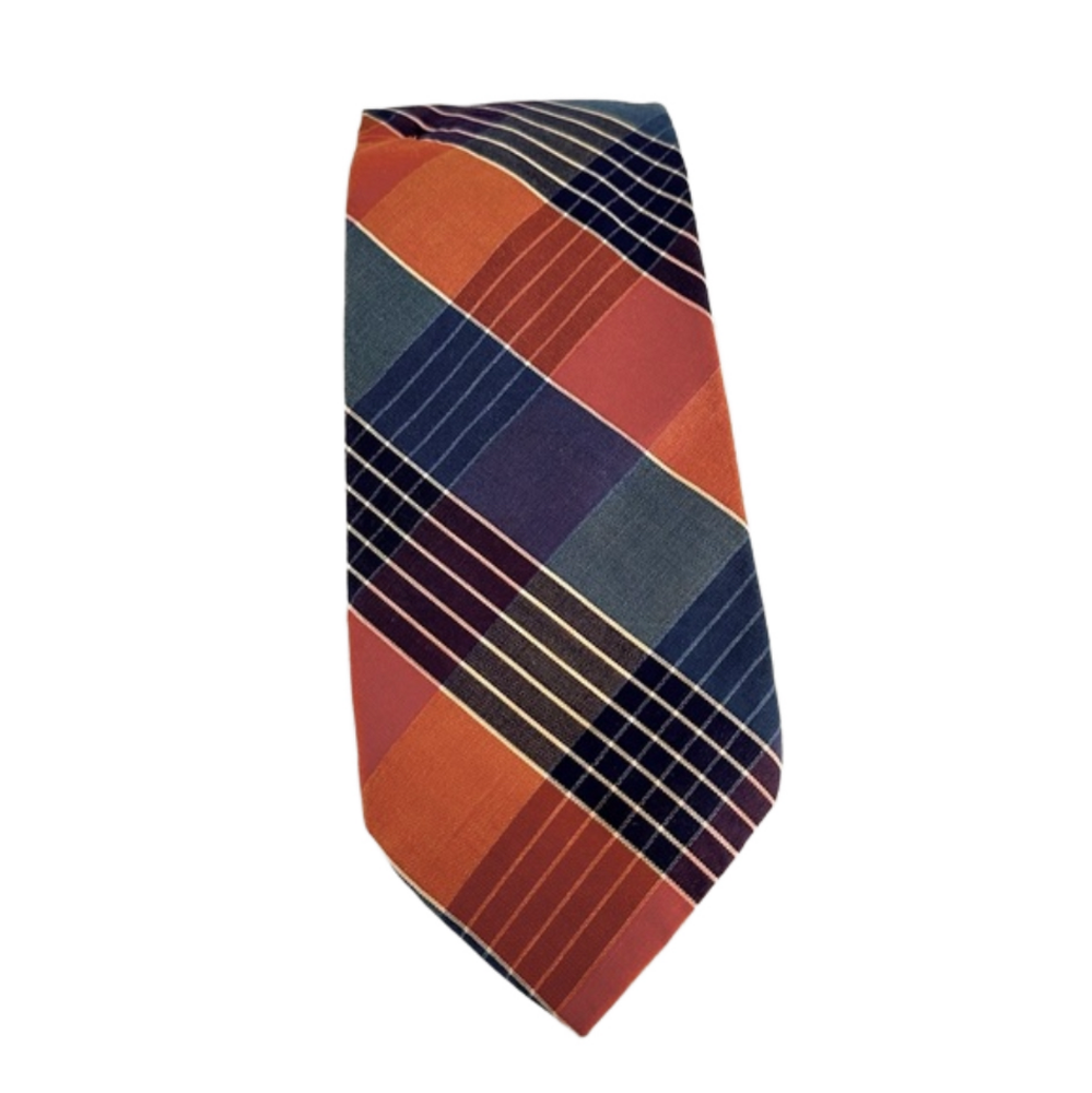 Mens Missoni Tie classic orange and blue wide stripe
